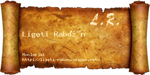 Ligeti Rabán névjegykártya